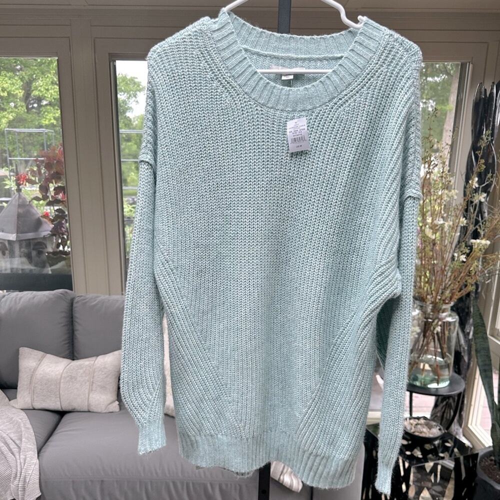 American Eagle Outfitters NWT Oversized Waffle Knit Sweater in mermaid Teal M